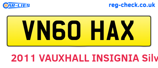 VN60HAX are the vehicle registration plates.