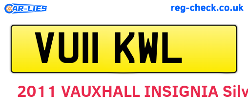 VU11KWL are the vehicle registration plates.
