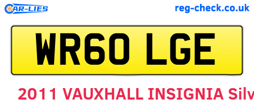 WR60LGE are the vehicle registration plates.