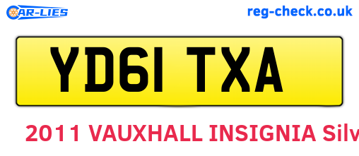 YD61TXA are the vehicle registration plates.