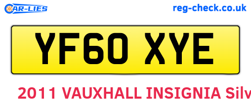 YF60XYE are the vehicle registration plates.