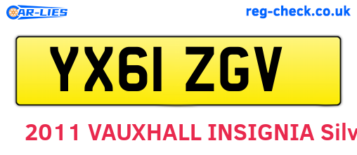 YX61ZGV are the vehicle registration plates.