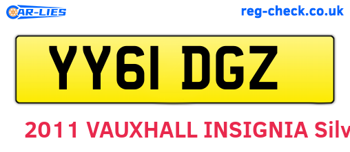 YY61DGZ are the vehicle registration plates.