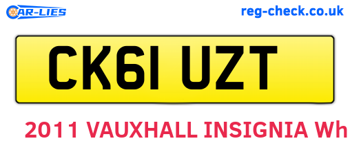 CK61UZT are the vehicle registration plates.