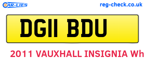 DG11BDU are the vehicle registration plates.
