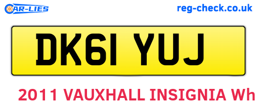 DK61YUJ are the vehicle registration plates.