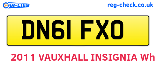 DN61FXO are the vehicle registration plates.