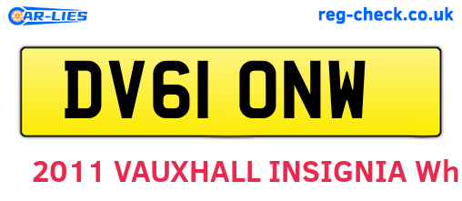 DV61ONW are the vehicle registration plates.