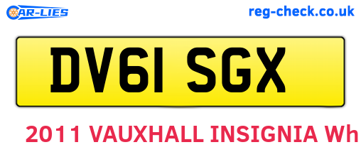 DV61SGX are the vehicle registration plates.
