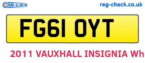 FG61OYT are the vehicle registration plates.