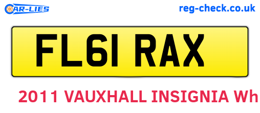 FL61RAX are the vehicle registration plates.