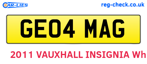 GE04MAG are the vehicle registration plates.