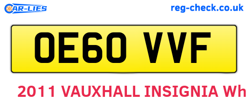 OE60VVF are the vehicle registration plates.