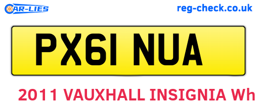PX61NUA are the vehicle registration plates.