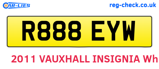 R888EYW are the vehicle registration plates.