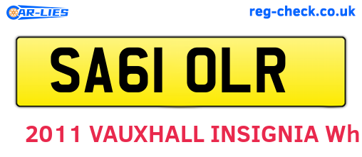 SA61OLR are the vehicle registration plates.