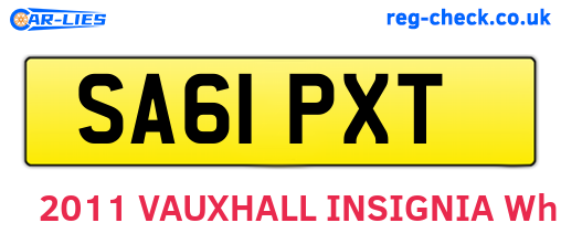 SA61PXT are the vehicle registration plates.