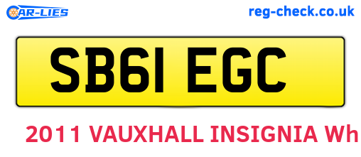 SB61EGC are the vehicle registration plates.