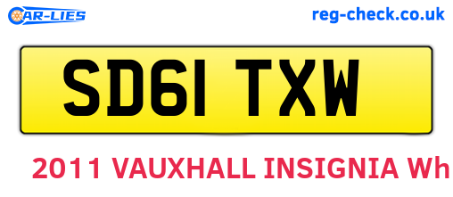 SD61TXW are the vehicle registration plates.