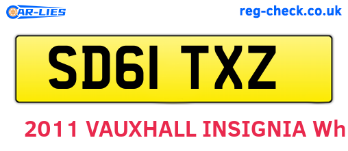 SD61TXZ are the vehicle registration plates.