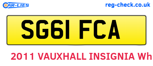SG61FCA are the vehicle registration plates.