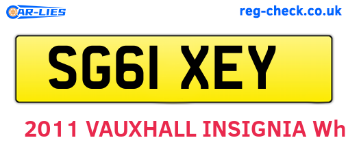 SG61XEY are the vehicle registration plates.