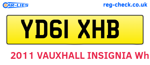 YD61XHB are the vehicle registration plates.