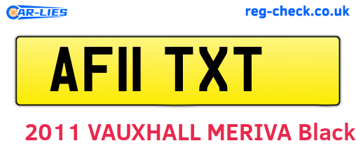 AF11TXT are the vehicle registration plates.