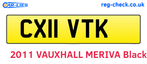 CX11VTK are the vehicle registration plates.