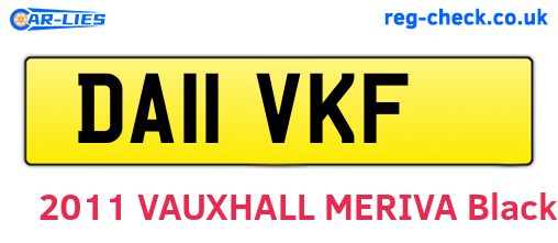 DA11VKF are the vehicle registration plates.