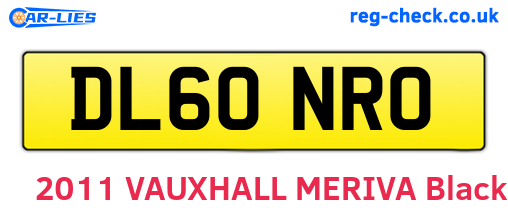 DL60NRO are the vehicle registration plates.