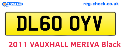 DL60OYV are the vehicle registration plates.