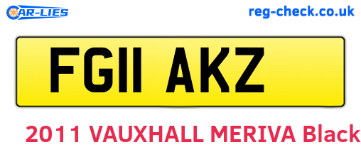 FG11AKZ are the vehicle registration plates.