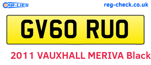 GV60RUO are the vehicle registration plates.