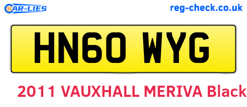 HN60WYG are the vehicle registration plates.