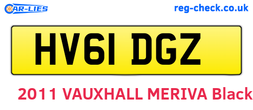 HV61DGZ are the vehicle registration plates.