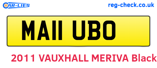 MA11UBO are the vehicle registration plates.