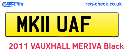 MK11UAF are the vehicle registration plates.