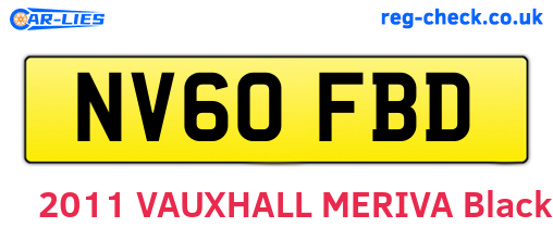 NV60FBD are the vehicle registration plates.