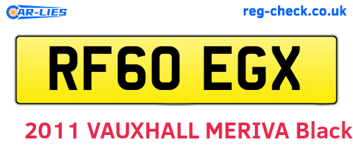 RF60EGX are the vehicle registration plates.