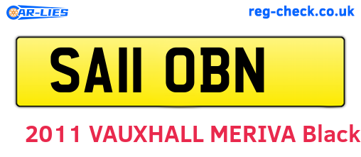 SA11OBN are the vehicle registration plates.