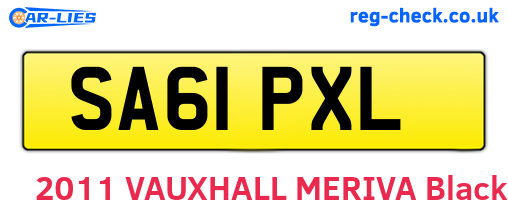 SA61PXL are the vehicle registration plates.