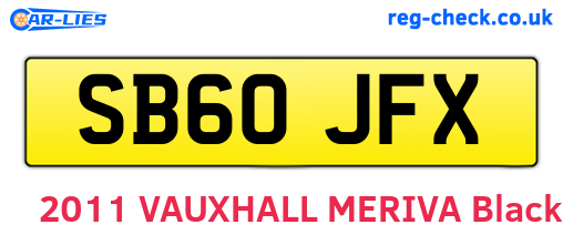SB60JFX are the vehicle registration plates.