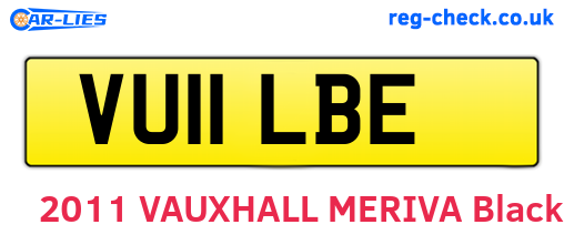 VU11LBE are the vehicle registration plates.