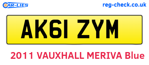AK61ZYM are the vehicle registration plates.
