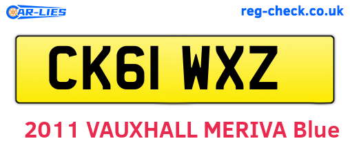 CK61WXZ are the vehicle registration plates.