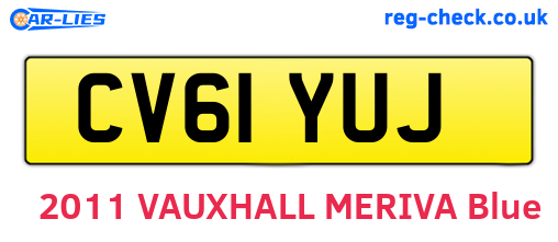 CV61YUJ are the vehicle registration plates.