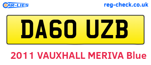 DA60UZB are the vehicle registration plates.