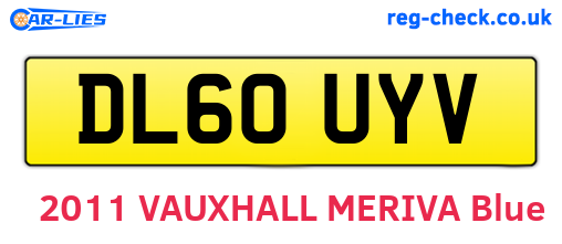 DL60UYV are the vehicle registration plates.