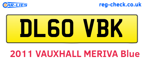 DL60VBK are the vehicle registration plates.